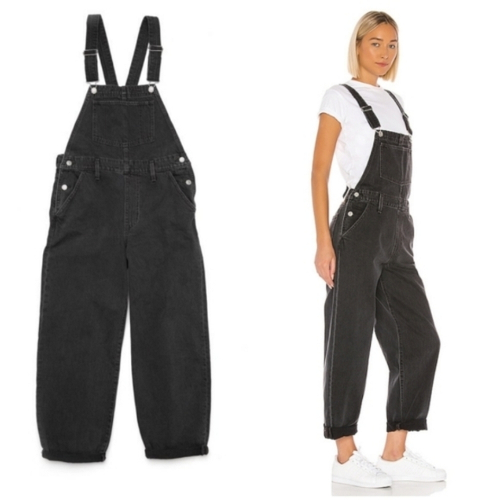 Levi's Slouch Overalls in Loose Cannon Black Grey